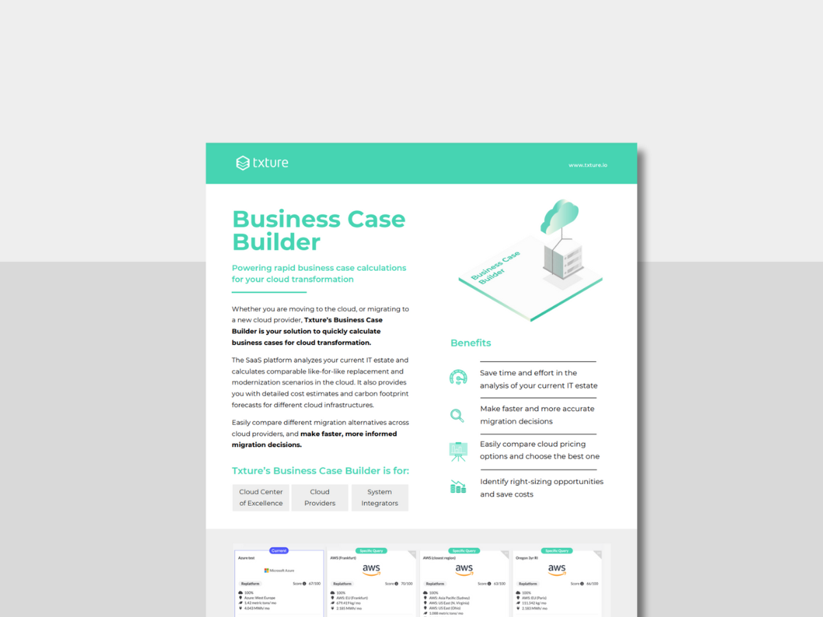 Cloud Business Case Builder Factsheet