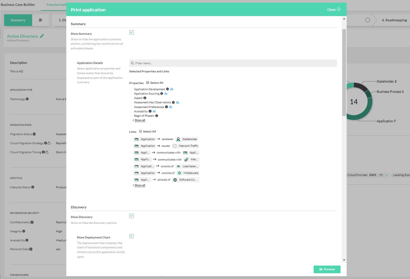 print summary application preview in txture