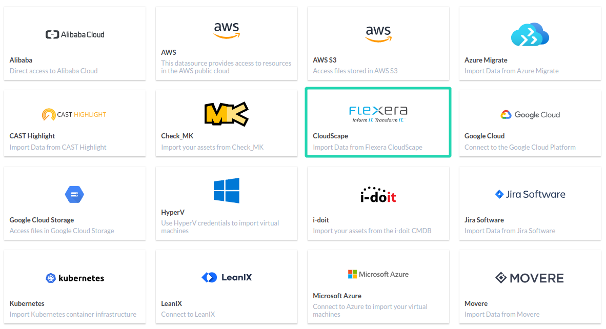 Automated data ingestion from Flexera Cloudscape