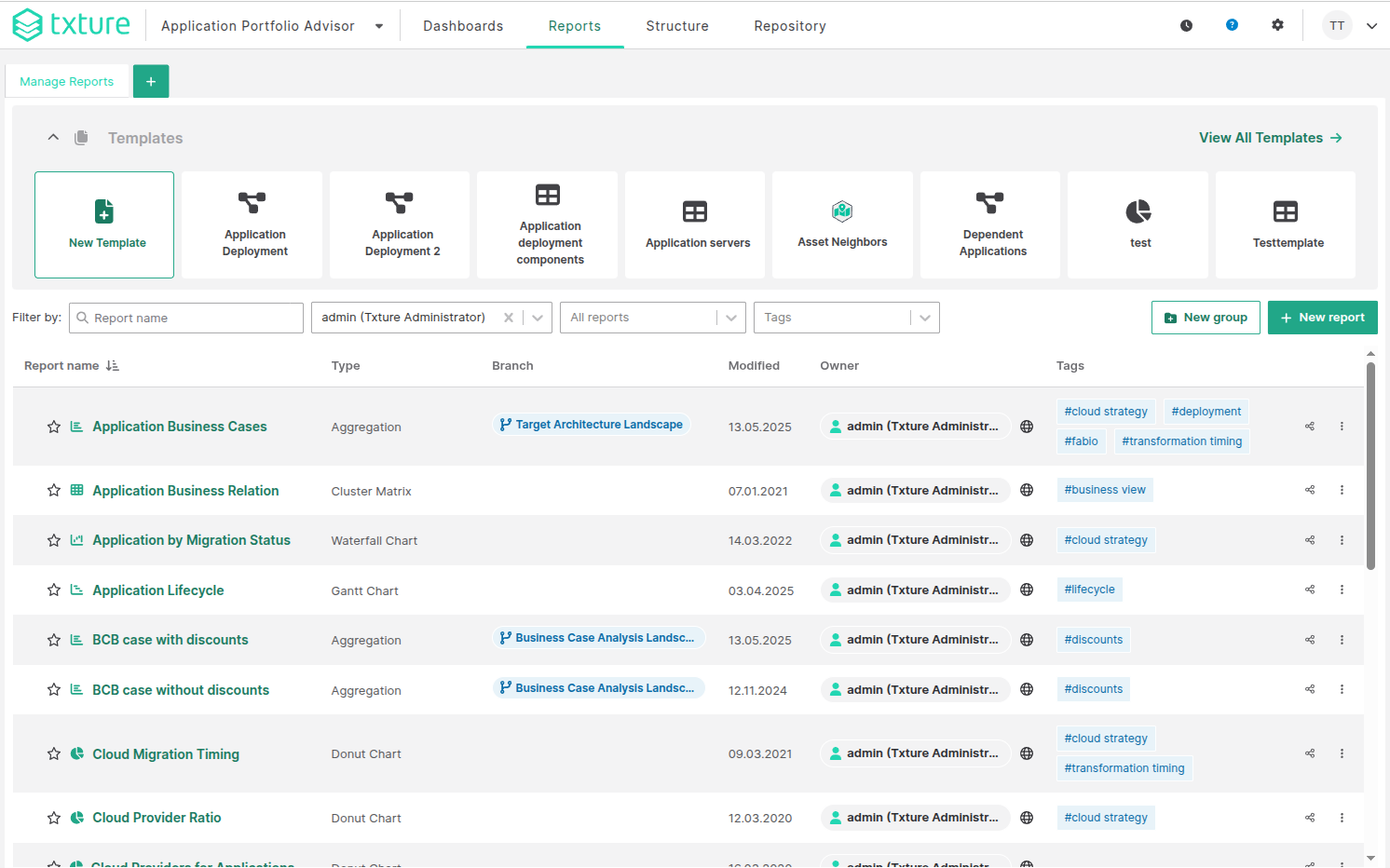 time range comparison report overview page