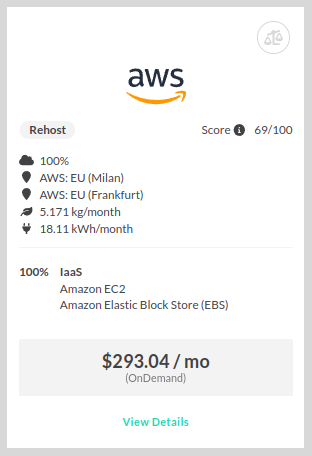aws cloud architecture proposal card in txture