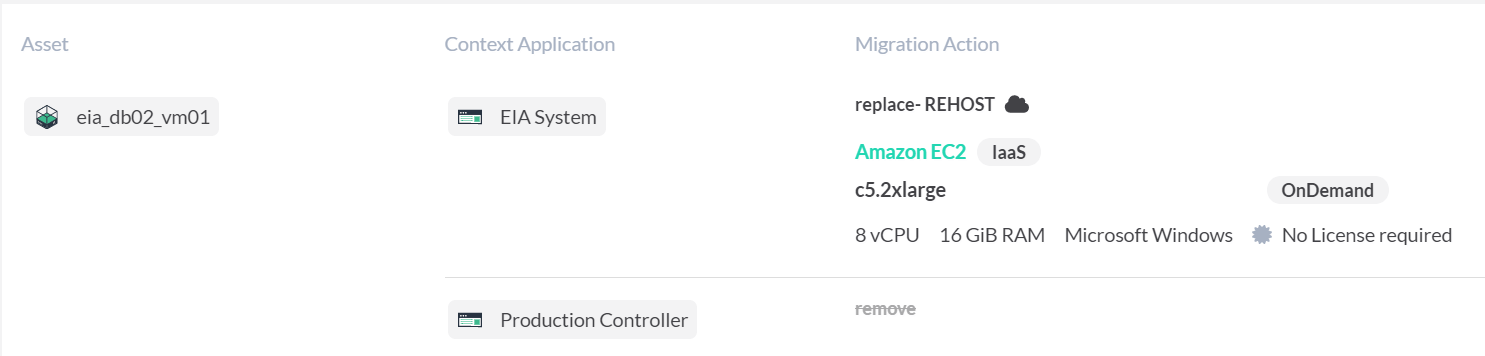 Example of a conflict shown in the Transformation Cockpit: The virtual server is once replaced and once removed. Txture now helps to identify conflicts.