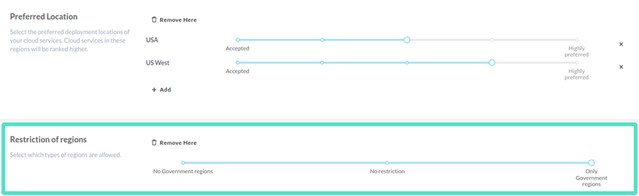 government cloud preference setting