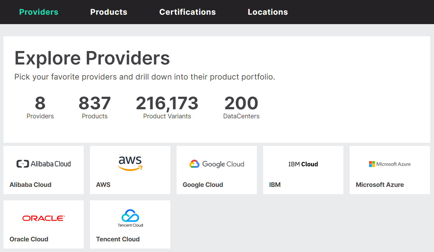 cloud provider locations